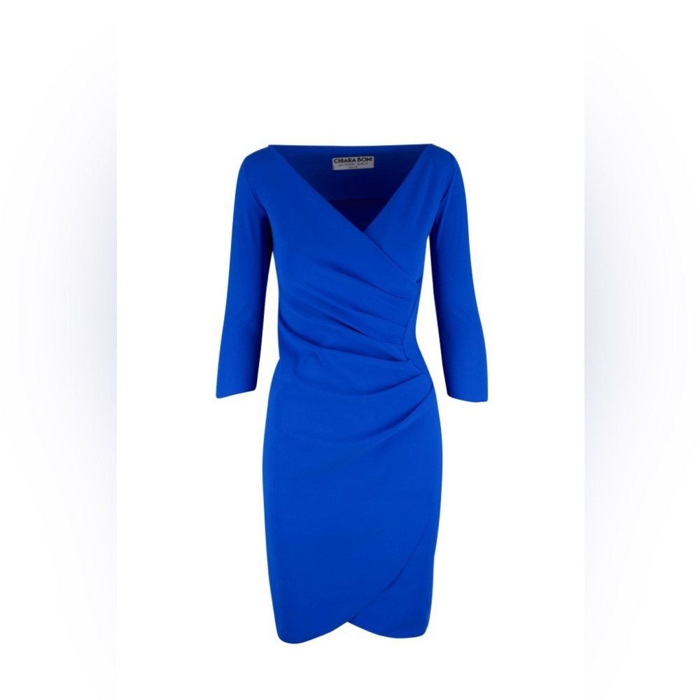 Chiara Boni La Petite Robe Emerentienne MM Blue Three-Quarter Sleeve Dress 48= L